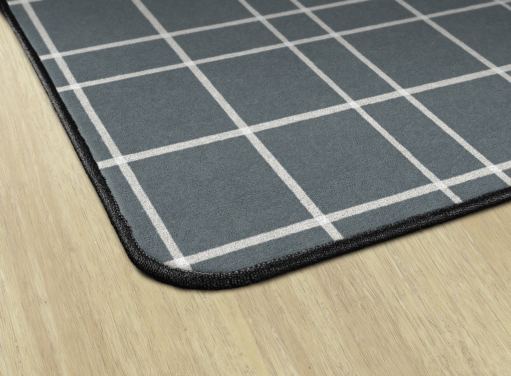 Gray Check 4' X 6' Rectangle Carpet