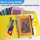 Retro Pastel Colors 3-Ring Pencil Pouch with Mesh Window Pack of 12