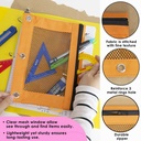 Retro Pastel Colors 3-Ring Pencil Pouch with Mesh Window Pack of 12