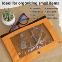 Retro Pastel Colors 3-Ring Pencil Pouch with Mesh Window Pack of 12