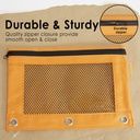Retro Pastel Colors 3-Ring Pencil Pouch with Mesh Window Pack of 12