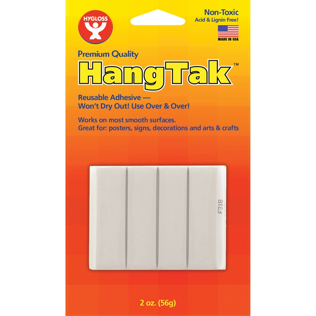 HangTak™ Reusable Adhesive, White, 2 oz. Per Pack, 12 Packs