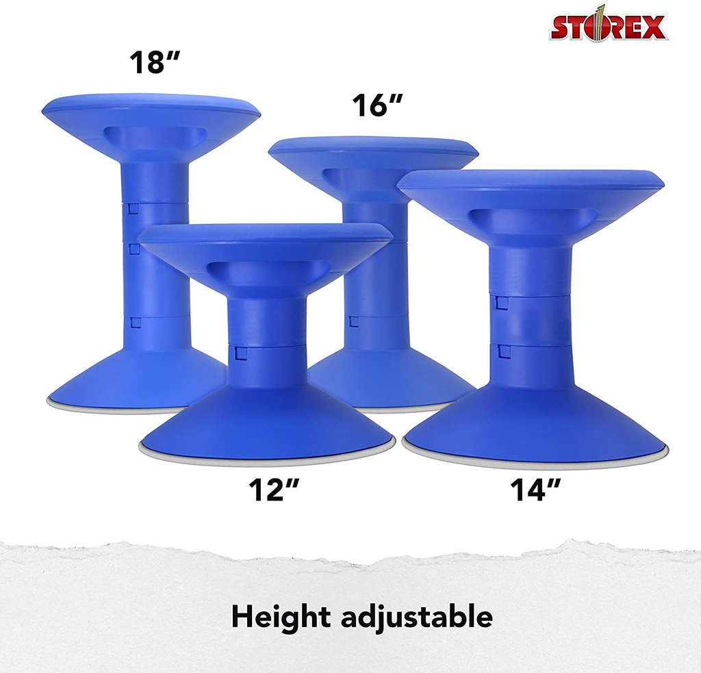 Storex Wiggle Stool Blue Height Adjustable
