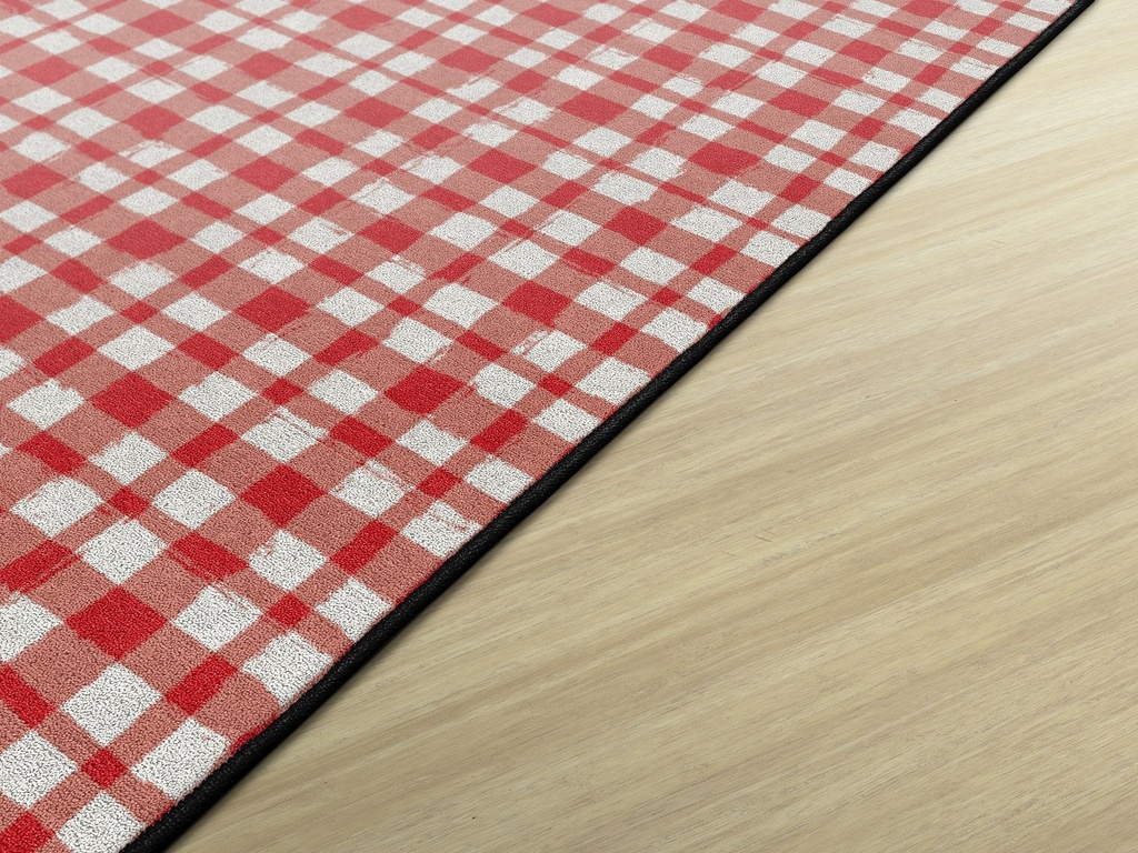 Watercolor Gingham Red 7'6&quot; X12' Rectangle