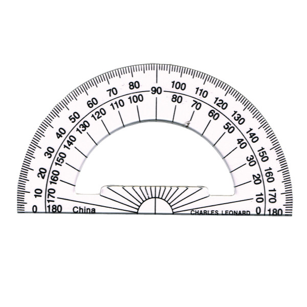 12 Count 4 inch Clear Plastic Protractors
