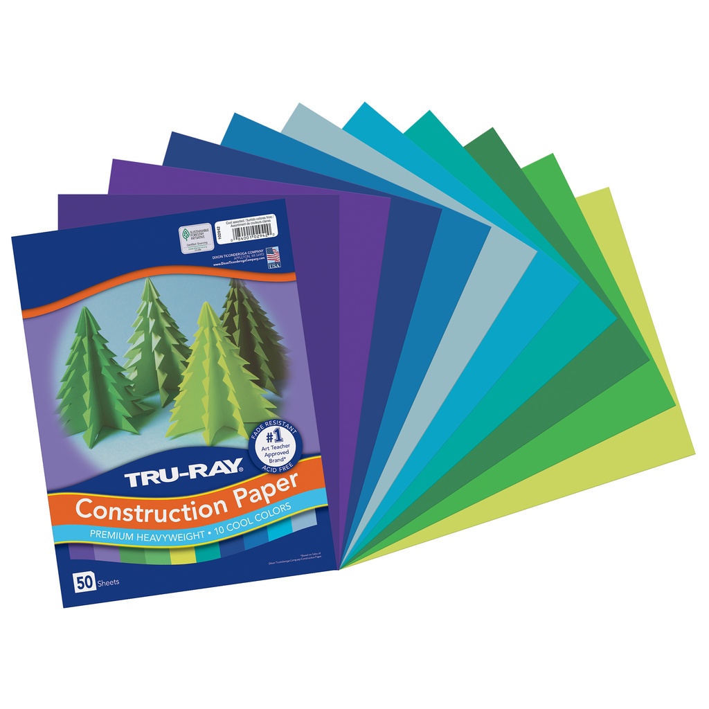 Cool Assorted 9" x 12" Construction Paper 50 Sheets_1