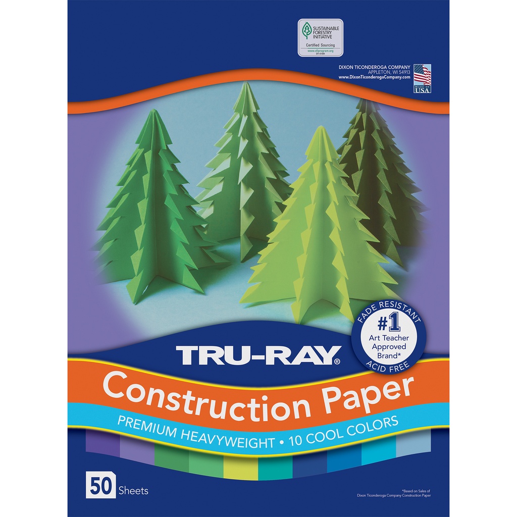 Cool Assorted 9" x 12" Construction Paper 50 Sheets_2