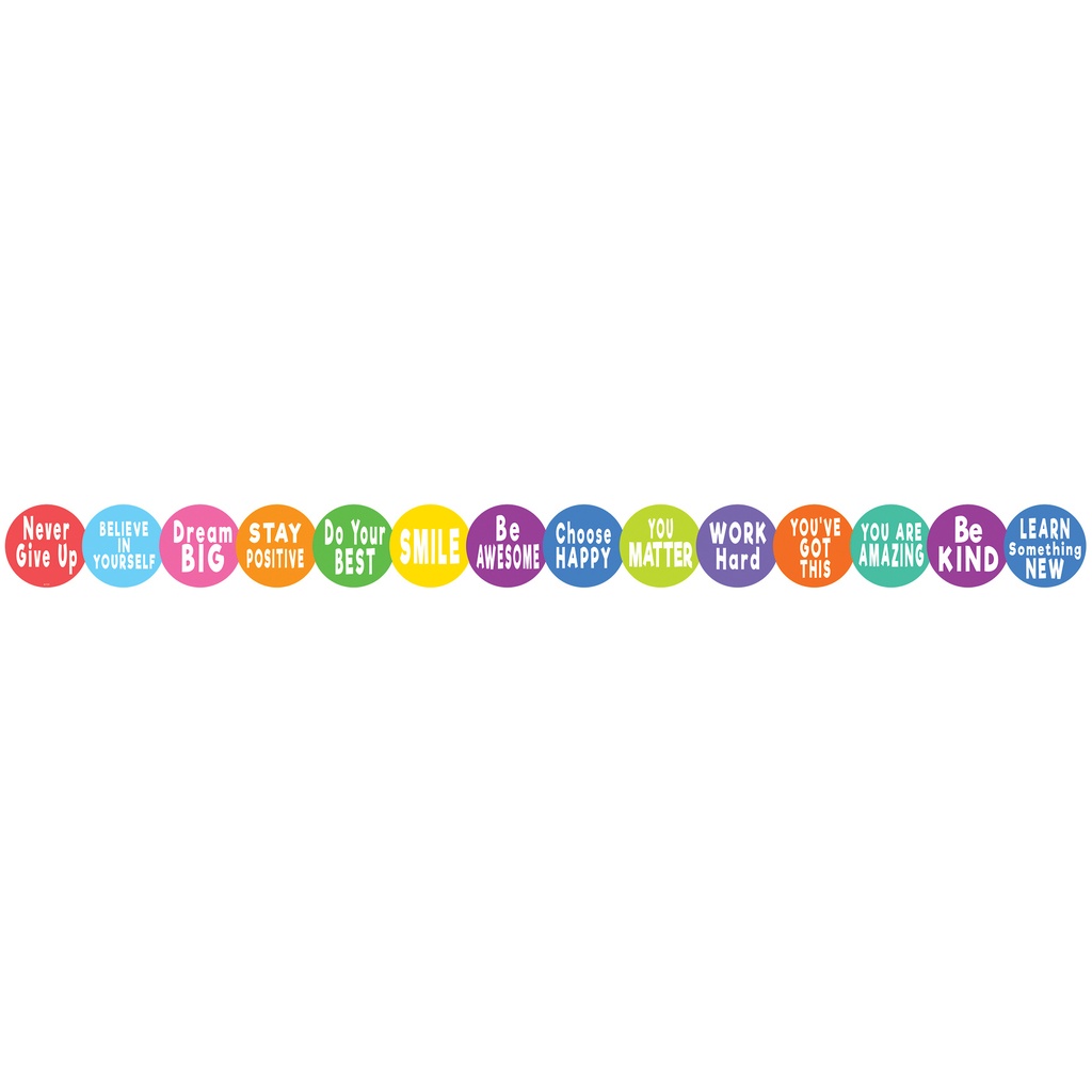 Colorful Positive Sayings Border Trim, 35 Feet_1