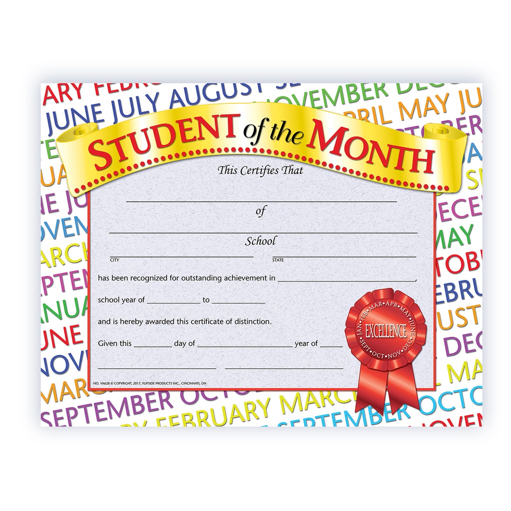 Student of the Month Award Certificates Pack of 30_1