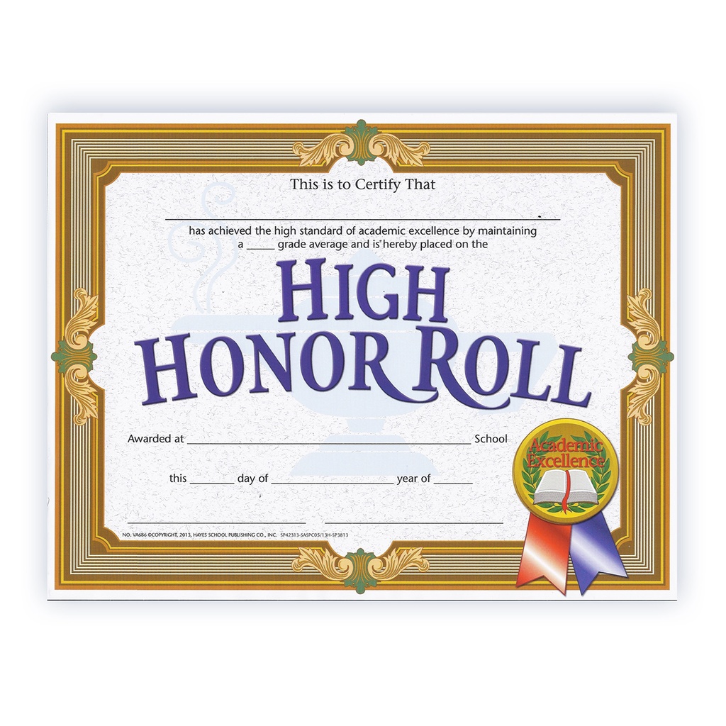 High Honor Roll Certificates Pack of 30_1