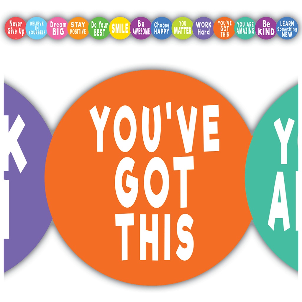 Colorful Positive Sayings Border Trim, 35 Feet_2