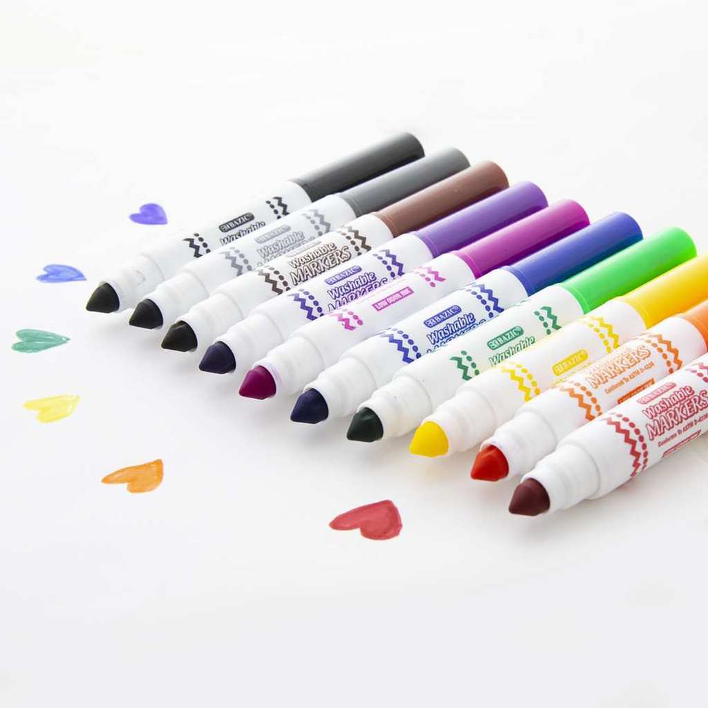 Washable Markers, Mini Broad Line, 10 Colors_3