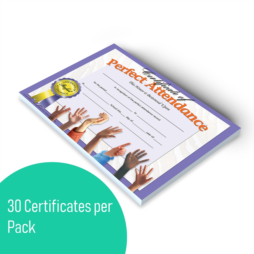 Certificate of Perfect Attendance Pack of 30_3