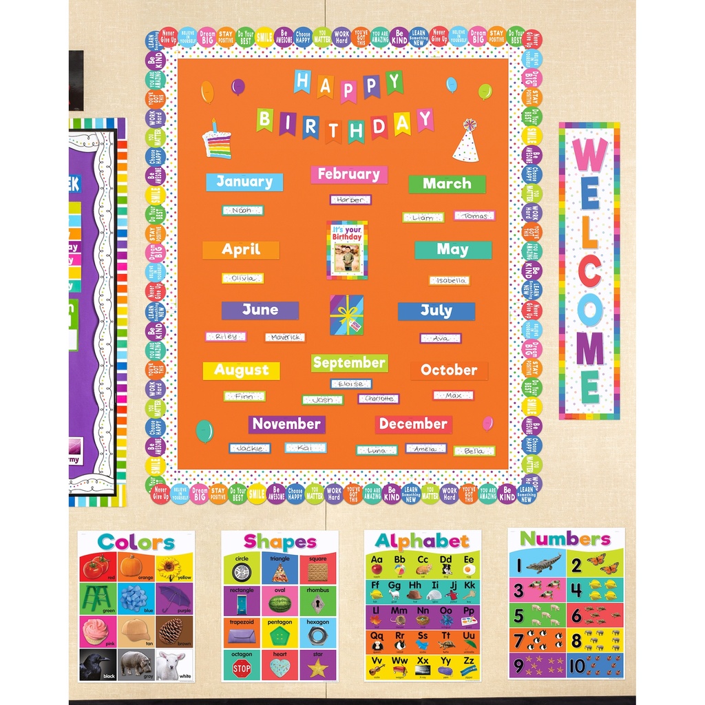 Colorful Positive Sayings Border Trim, 35 Feet_4