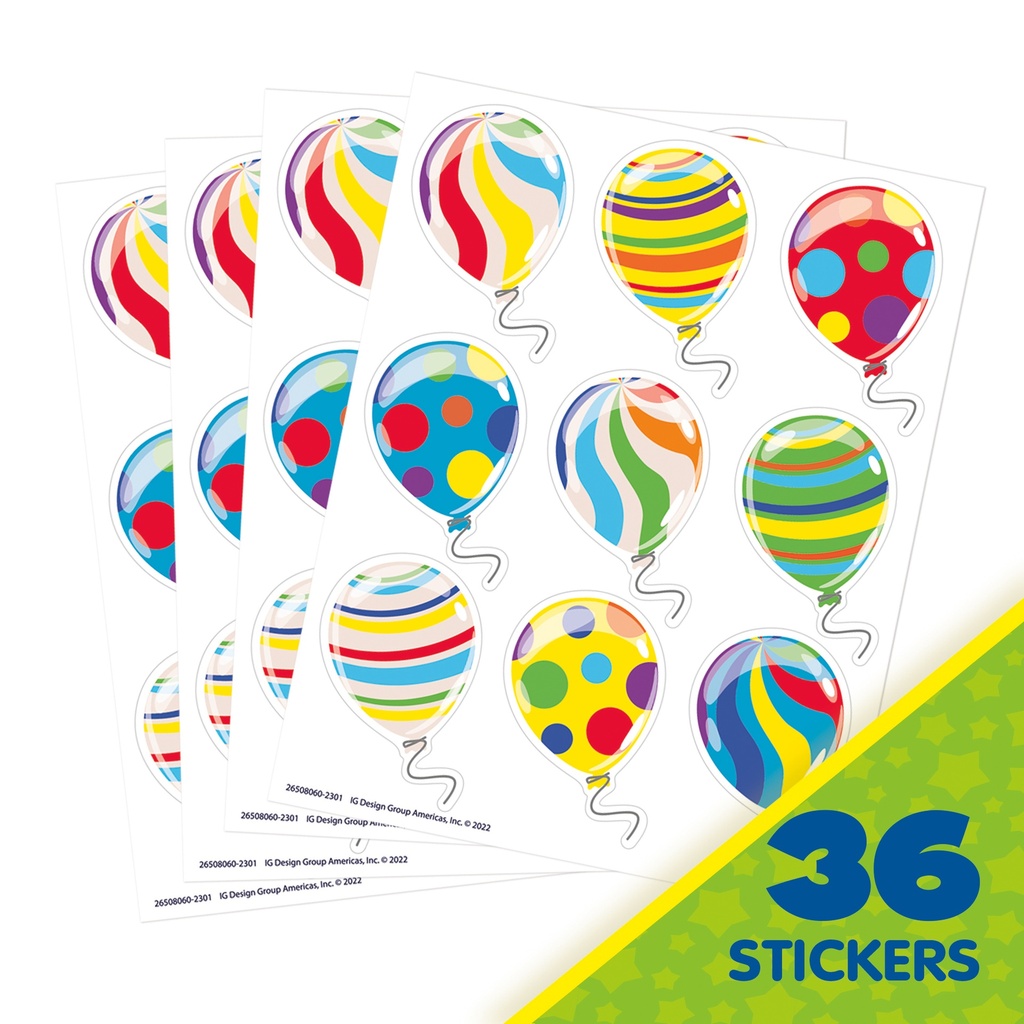 Celebration Balloons Giant Stickers, Pack of 36
