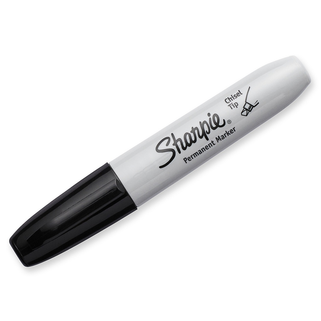 Black Chisel Tip Permanent Markers Pack of 4_1