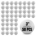 White 3 Inch Craft Foam Balls Pack of 50_1
