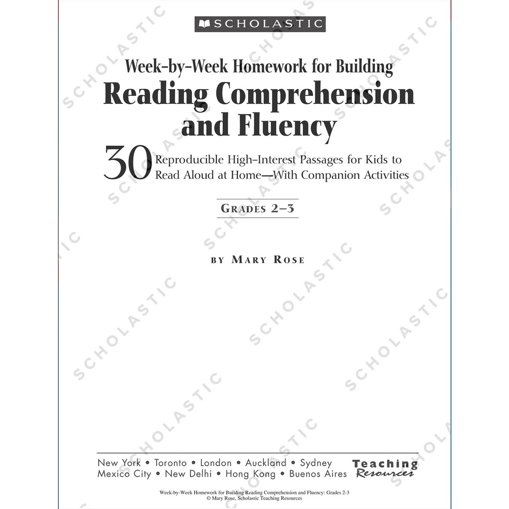 Week By Week Homework for Building Reading Comprehension and Fluency Grades 2-3_1