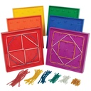 5 x 5 Grid / 12 Pin Circular Array Double-Sided Geoboard Set of 6_1