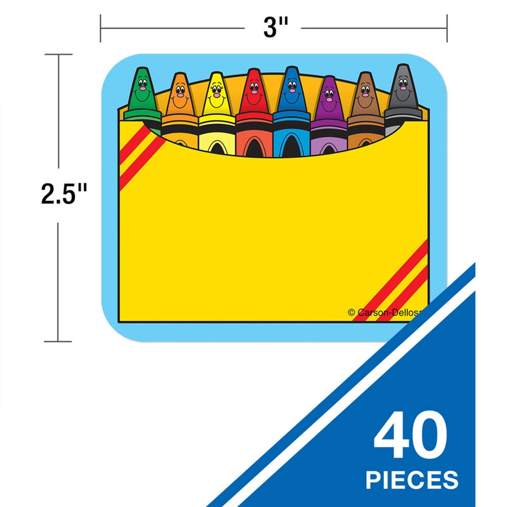 Crayon Box Name Tags Pack of 40_1