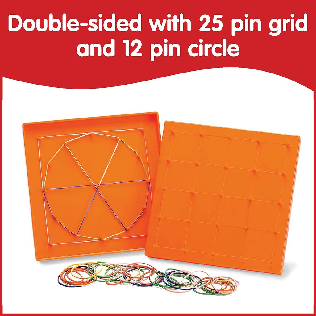 5 x 5 Grid / 12 Pin Circular Array Double-Sided Geoboard Set of 6_2