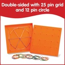 5 x 5 Grid / 12 Pin Circular Array Double-Sided Geoboard Set of 6_2