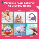 White 3 Inch Craft Foam Balls Pack of 50_3