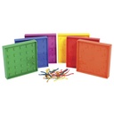 5 x 5 Grid / 12 Pin Circular Array Double-Sided Geoboard Set of 6_3