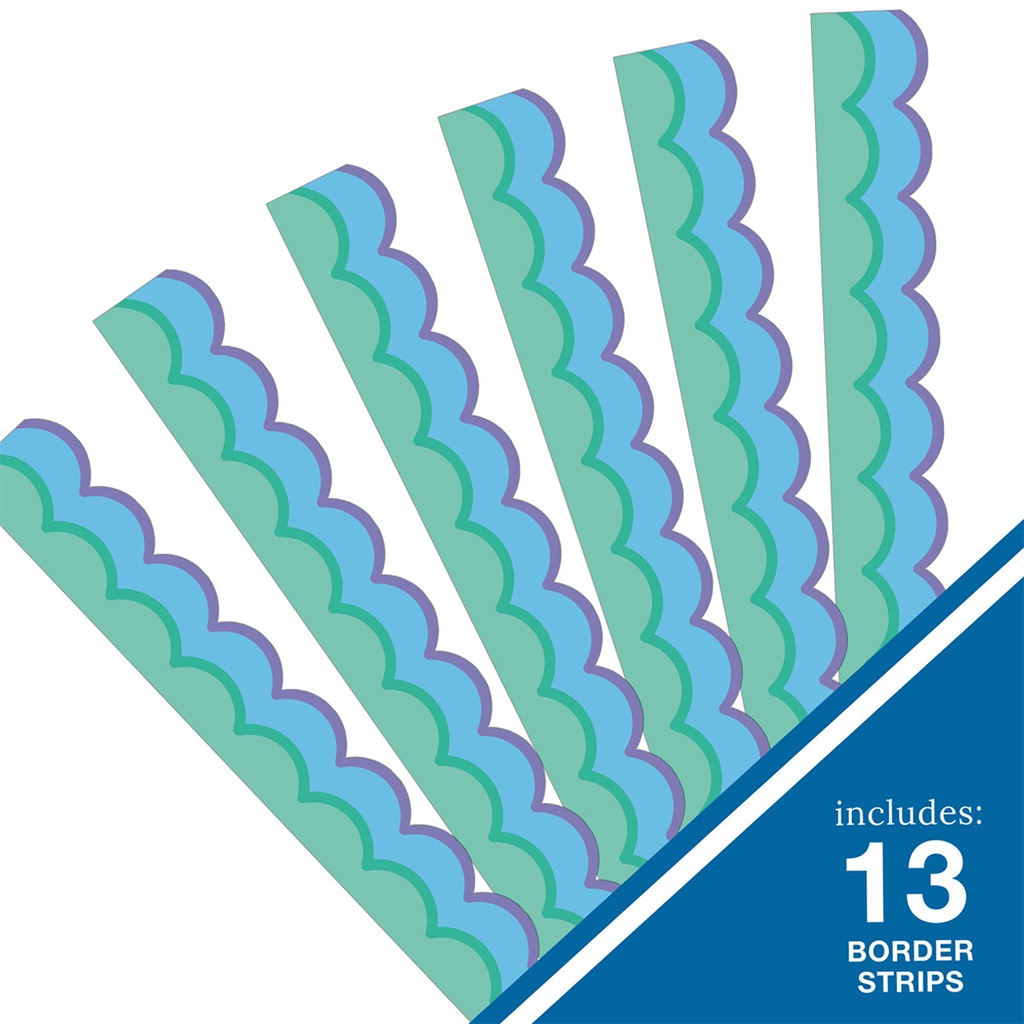 Happily Ever Elementary Retro Remix Cool Waves Scalloped Bulletin Board Borders_1