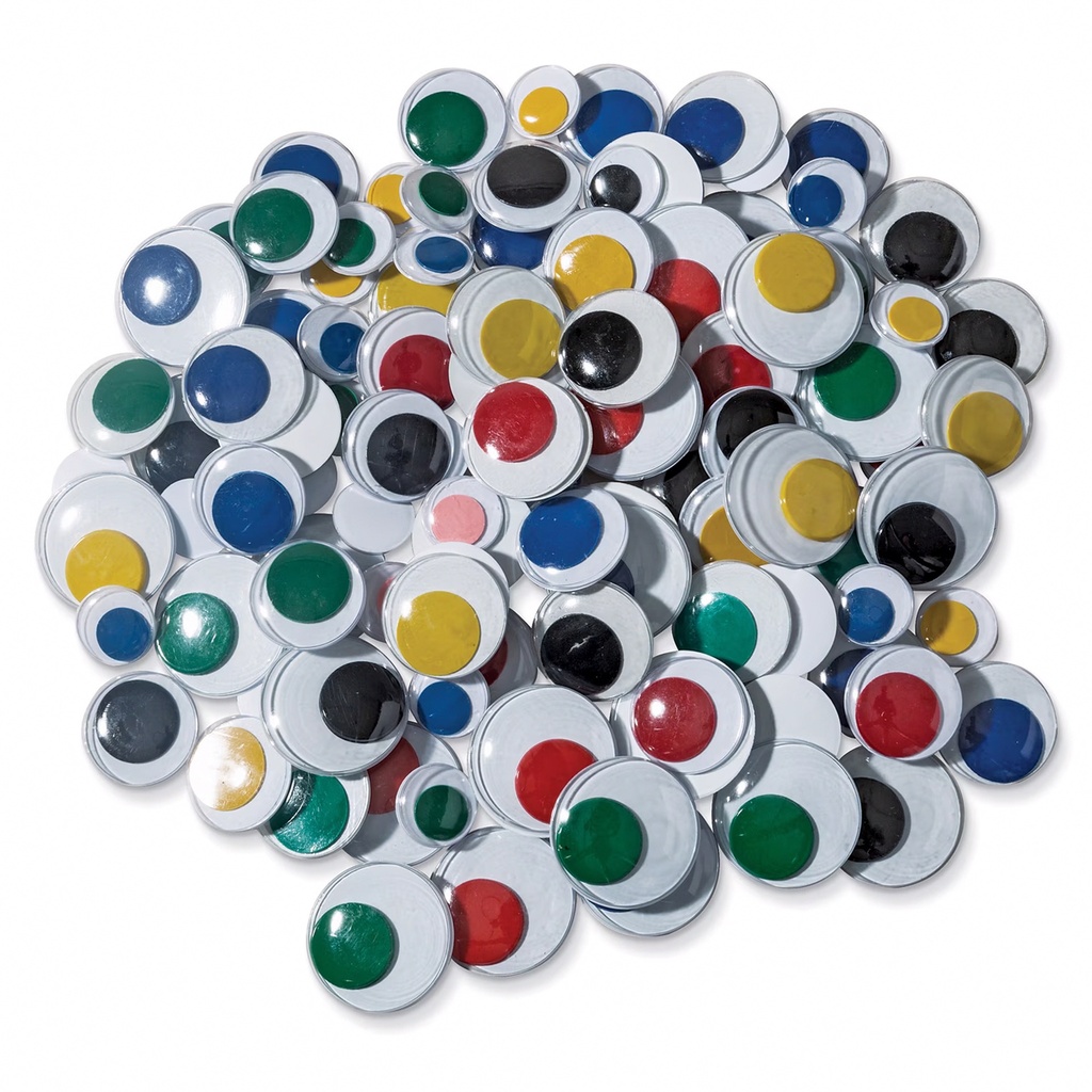 Wiggle Eyes, Jumbo Round, Assorted Colors & Sizes, Pack of 100_1