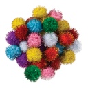 Assorted Glitter 33 mm Pom Pons 40 Pieces_2