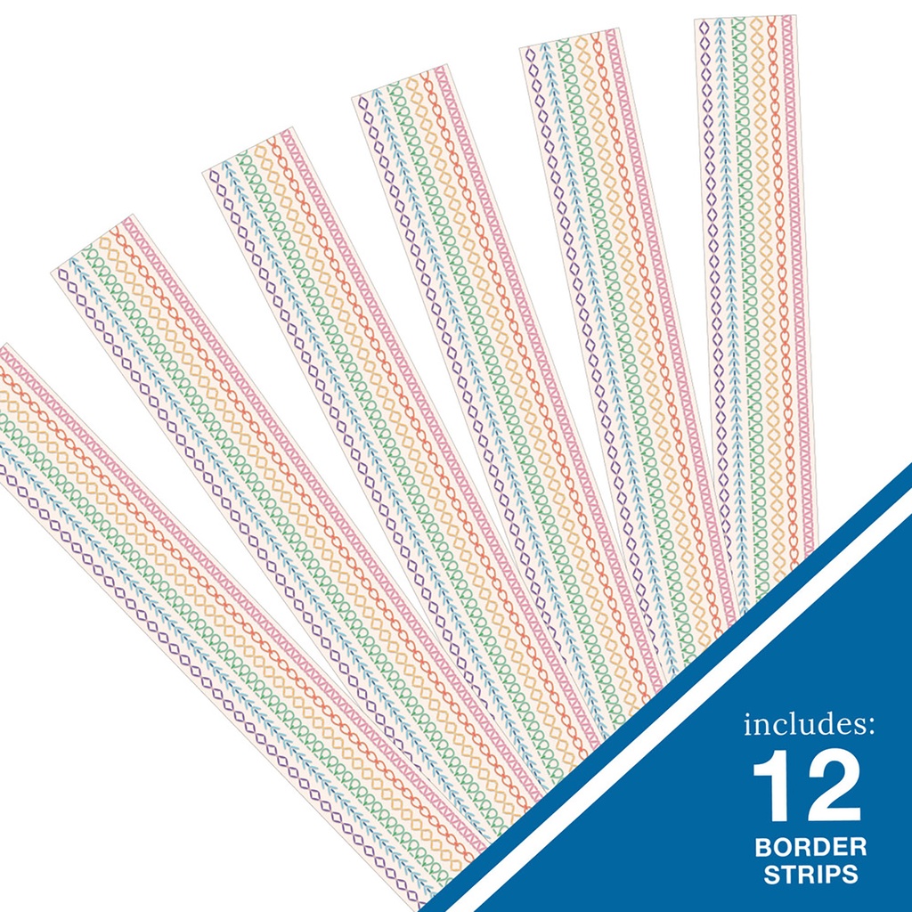 Crafty and Cool Rainbow Stitched Straight Border