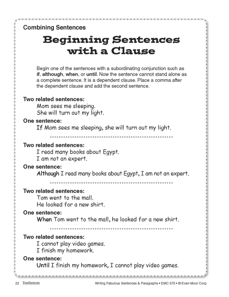 Writing Fabulous Sentences &amp; Paragraphs