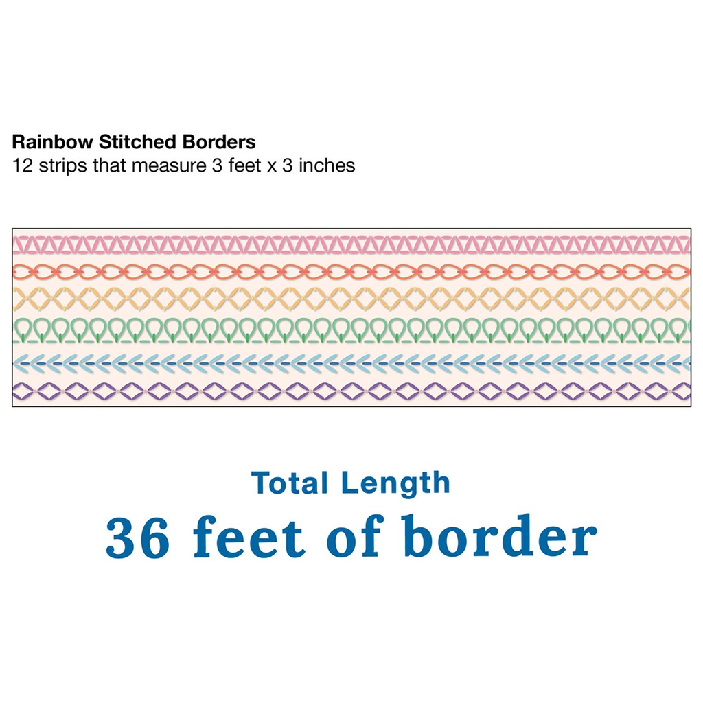 Crafty and Cool Rainbow Stitched Straight Border