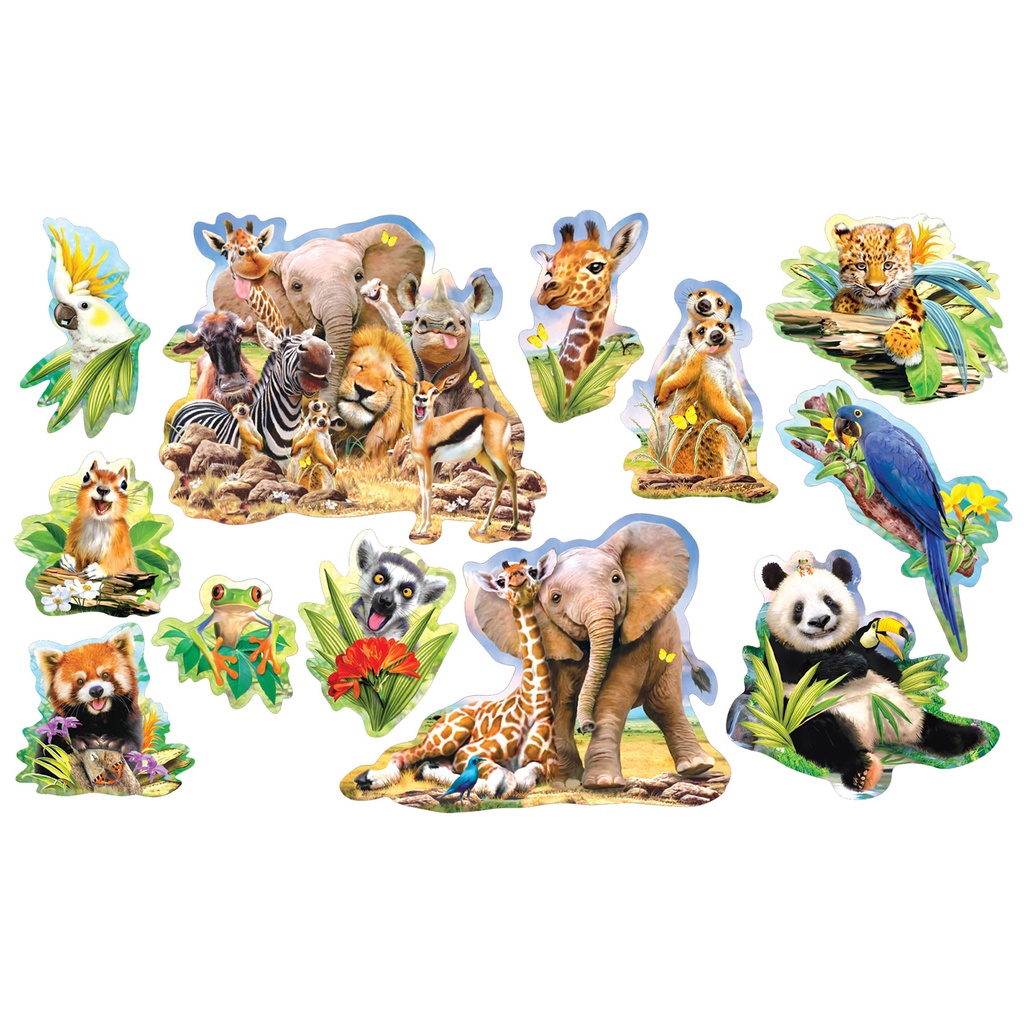 Jungle Selfies Mini Shaped 12 Puzzle Set