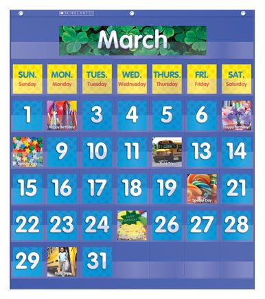 Scholastic® Monthly Calendar Pocket Chart Kit — All‑in‑One Classroom Calendar System