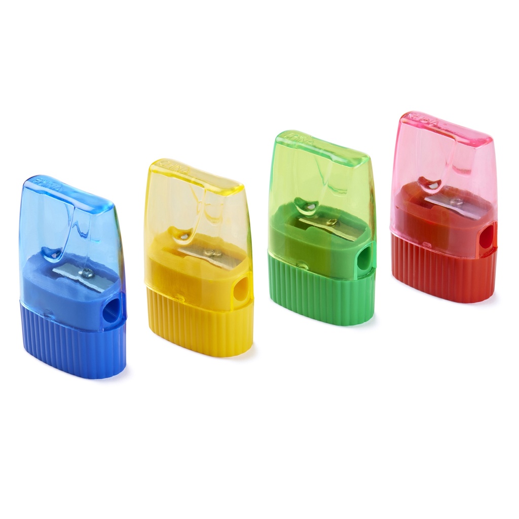 Charles Leonard® Cone‑Style Sharpener with Receptacle — 1‑Hole