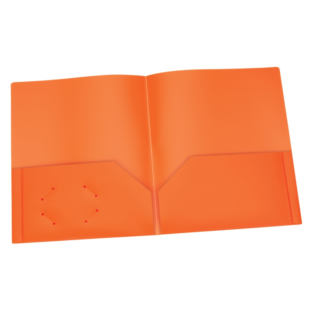 Oxford® Poly Two Pocket Portfolio — Orange, Letter Size, Box of 25