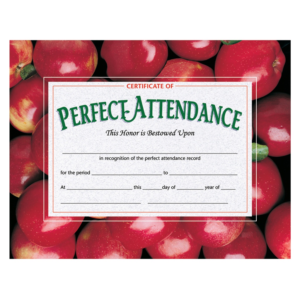 30ct Perfect Attendance Certificates