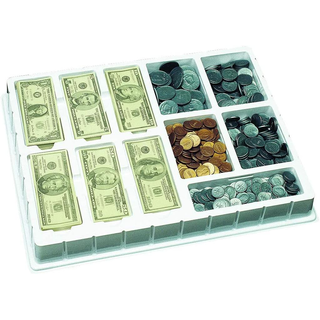 Educational Insights® Play Money Coins & Bills Deluxe Set, 750 pieces, realistic U.S. currency