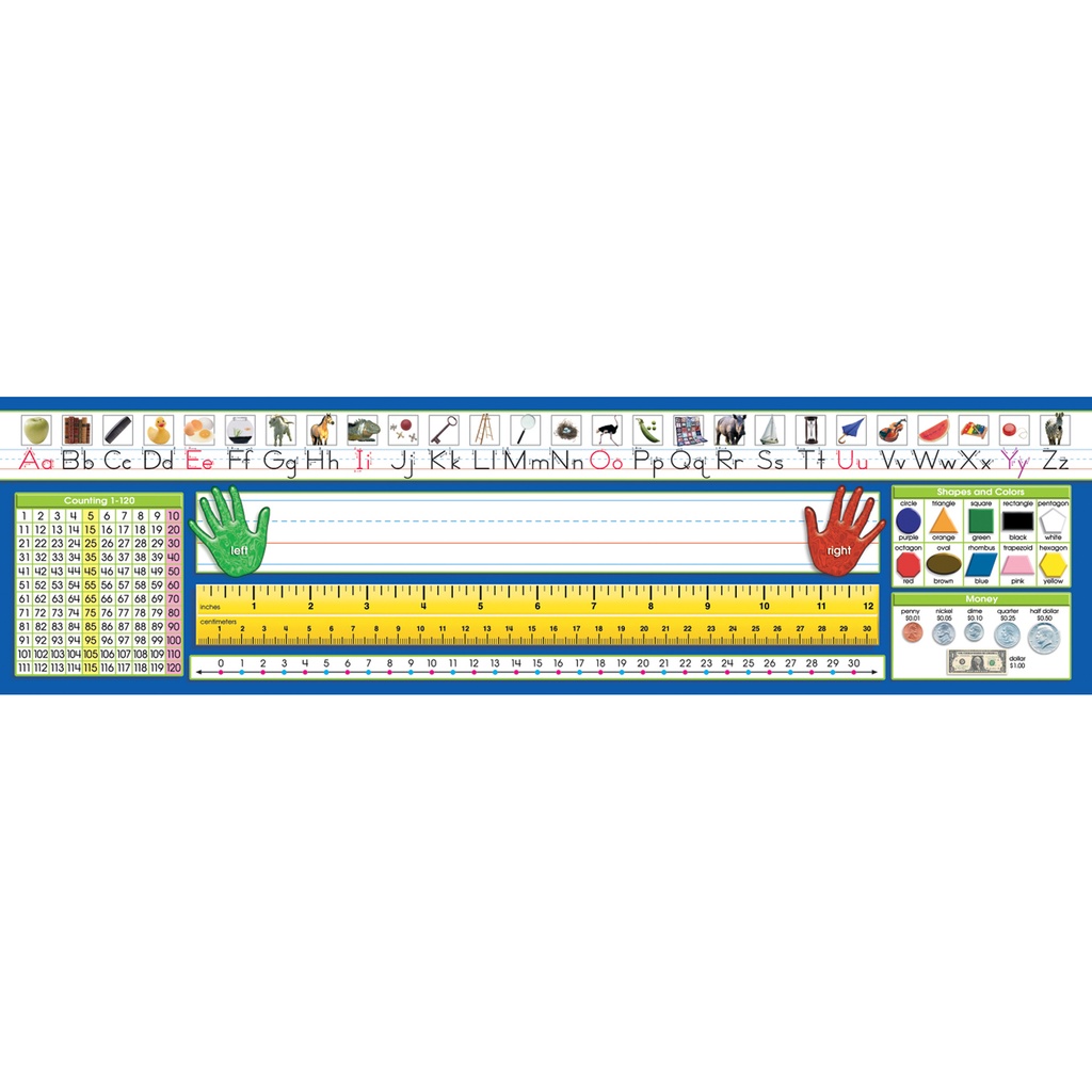 Primary Traditional Manuscript Counting 1-120 Desk Plates
