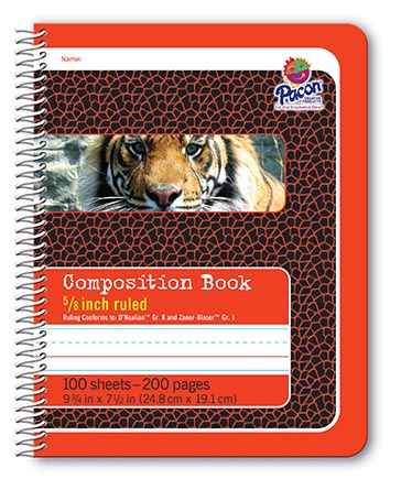 Red Spiral Bound Composition Book 5/8 inch Ruling