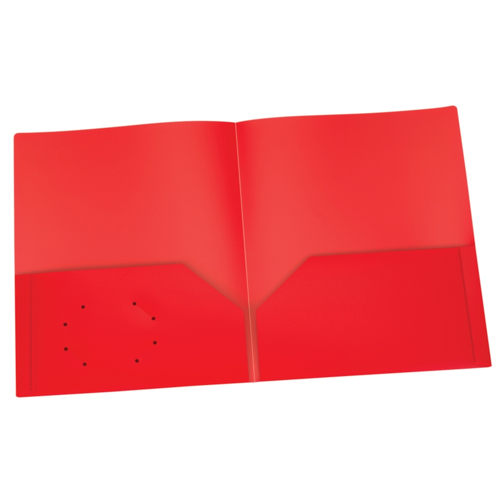 Oxford® Poly Two Pocket Portfolio — Red, Letter Size, Box of 25