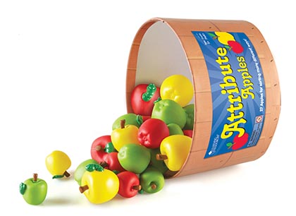 Learning Resources® Attribute Apples™ Set,largest apple approx. 1-3/4" diameter, Set of 27 