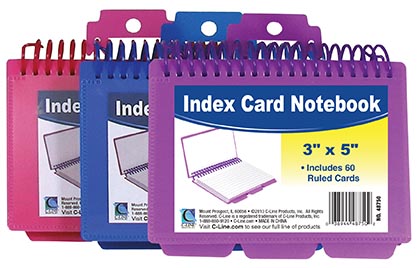 Spiral Bound Index Cards Notebook with Tabs