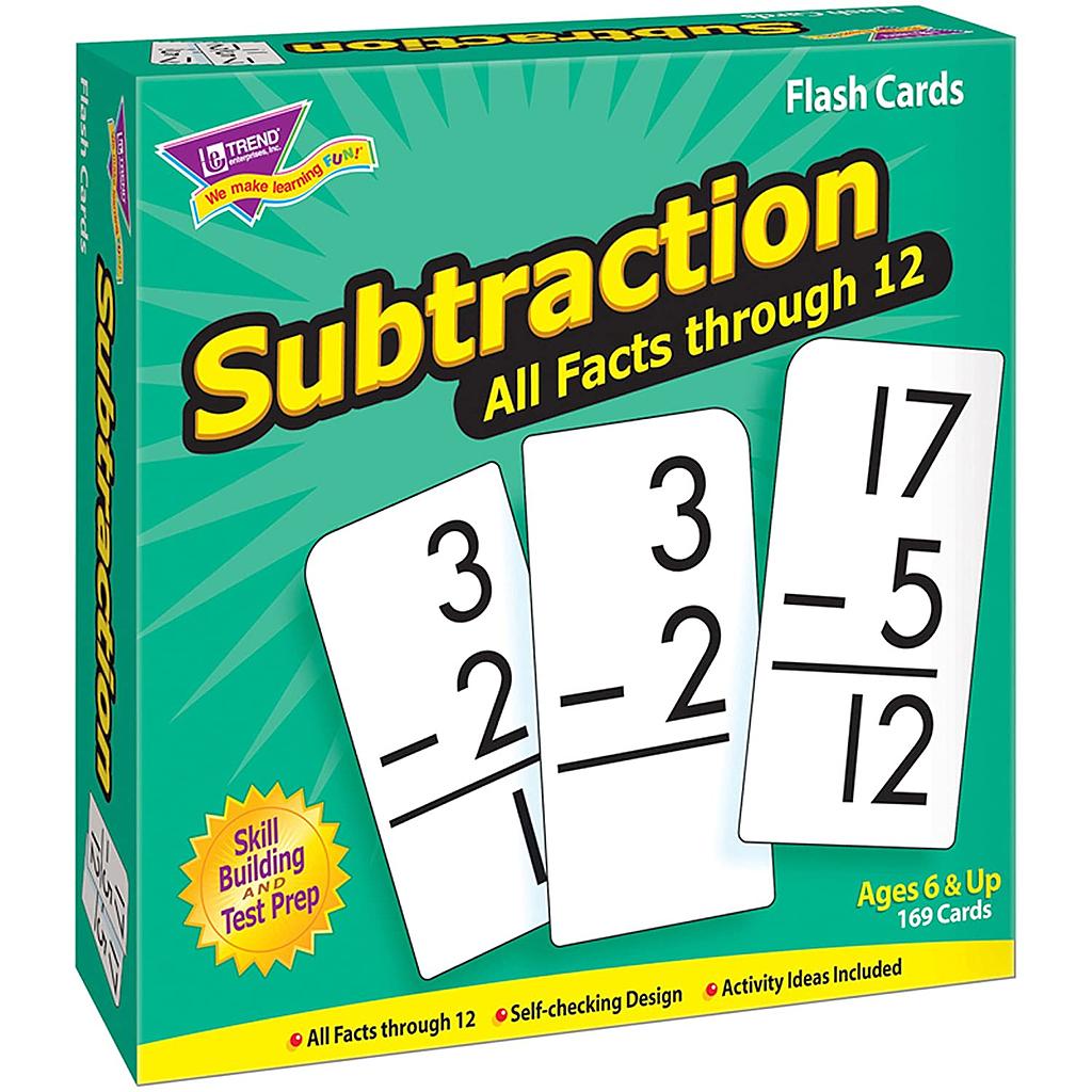 TREND® Skill Drill Flash Cards — Subtraction 0–12 All Facts (169 cards)