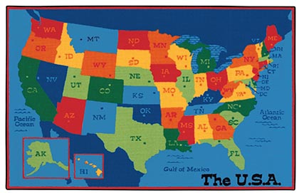 USA Map 6ft x 9ft Rectangle