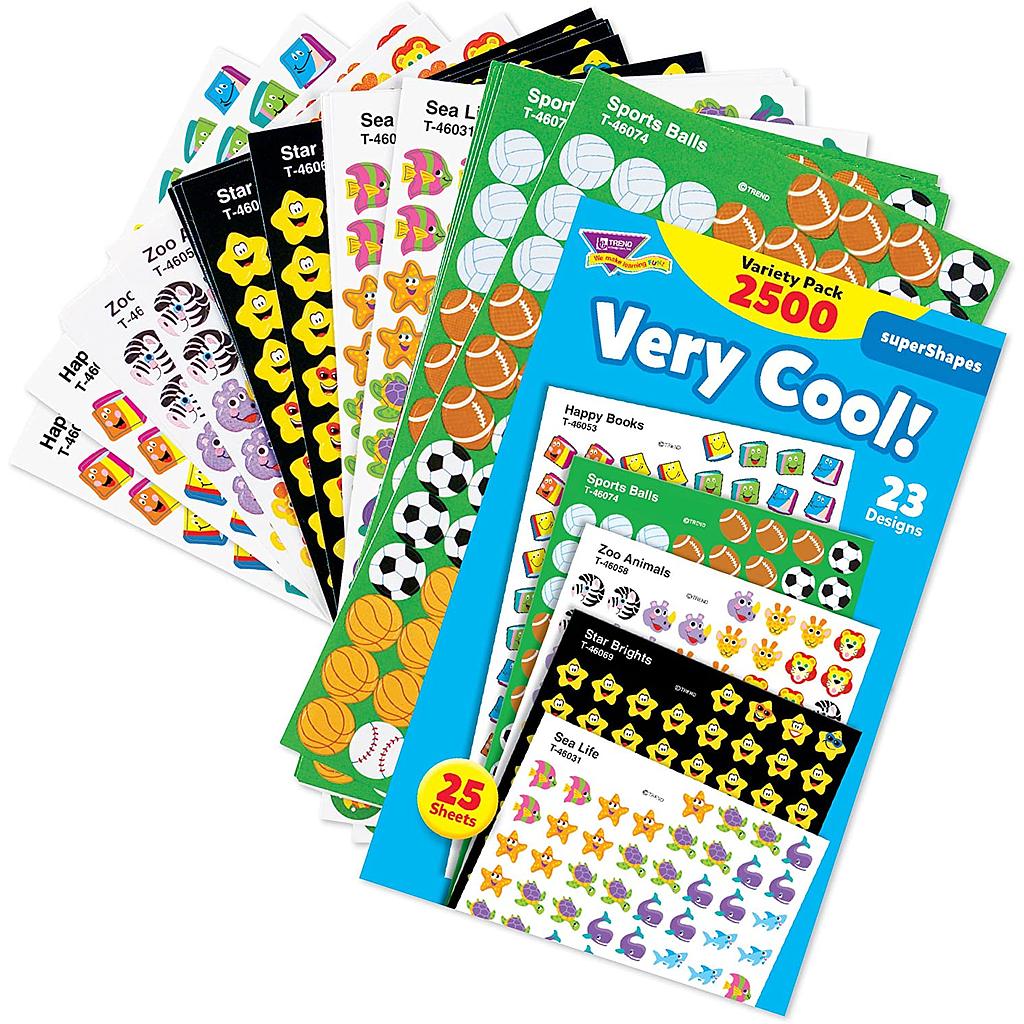 Trend® Very Cool! superShapes Stickers Variety Pack — 2,500 Stickers