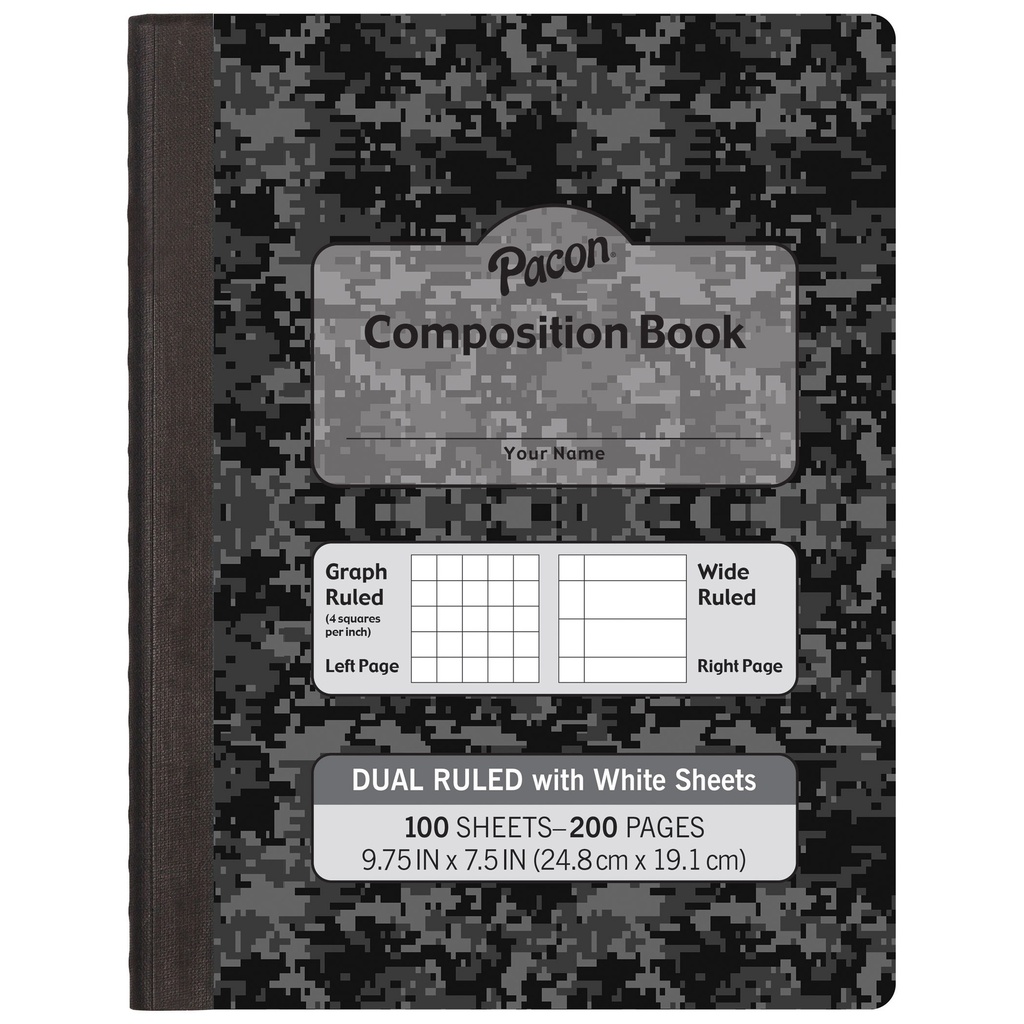 White Dual Ruled Composition Book
