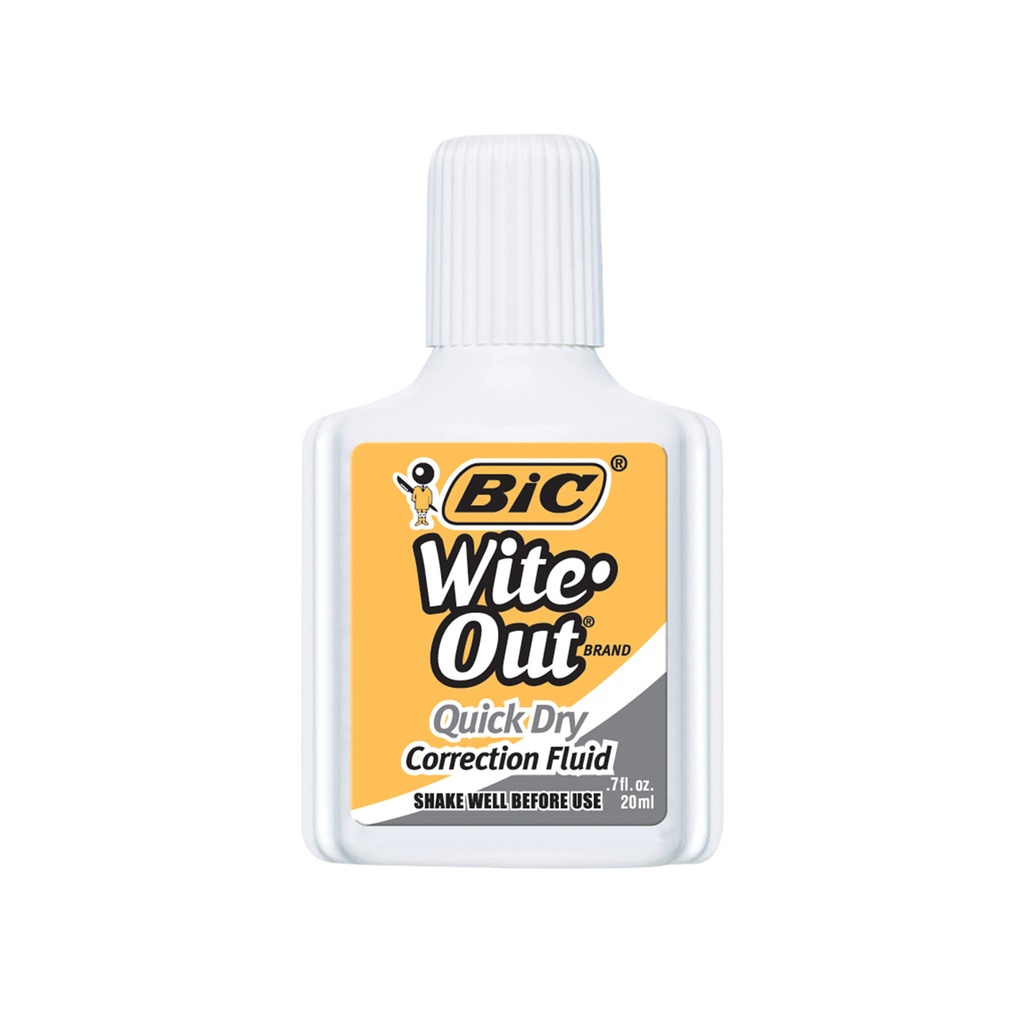 BIC® Wite‑Out® Quick Dry Correction Fluid — 20 mL Bottle